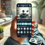 A high-resolution 16:9 image showing a beginner content creator using CapCut on a smartphone.